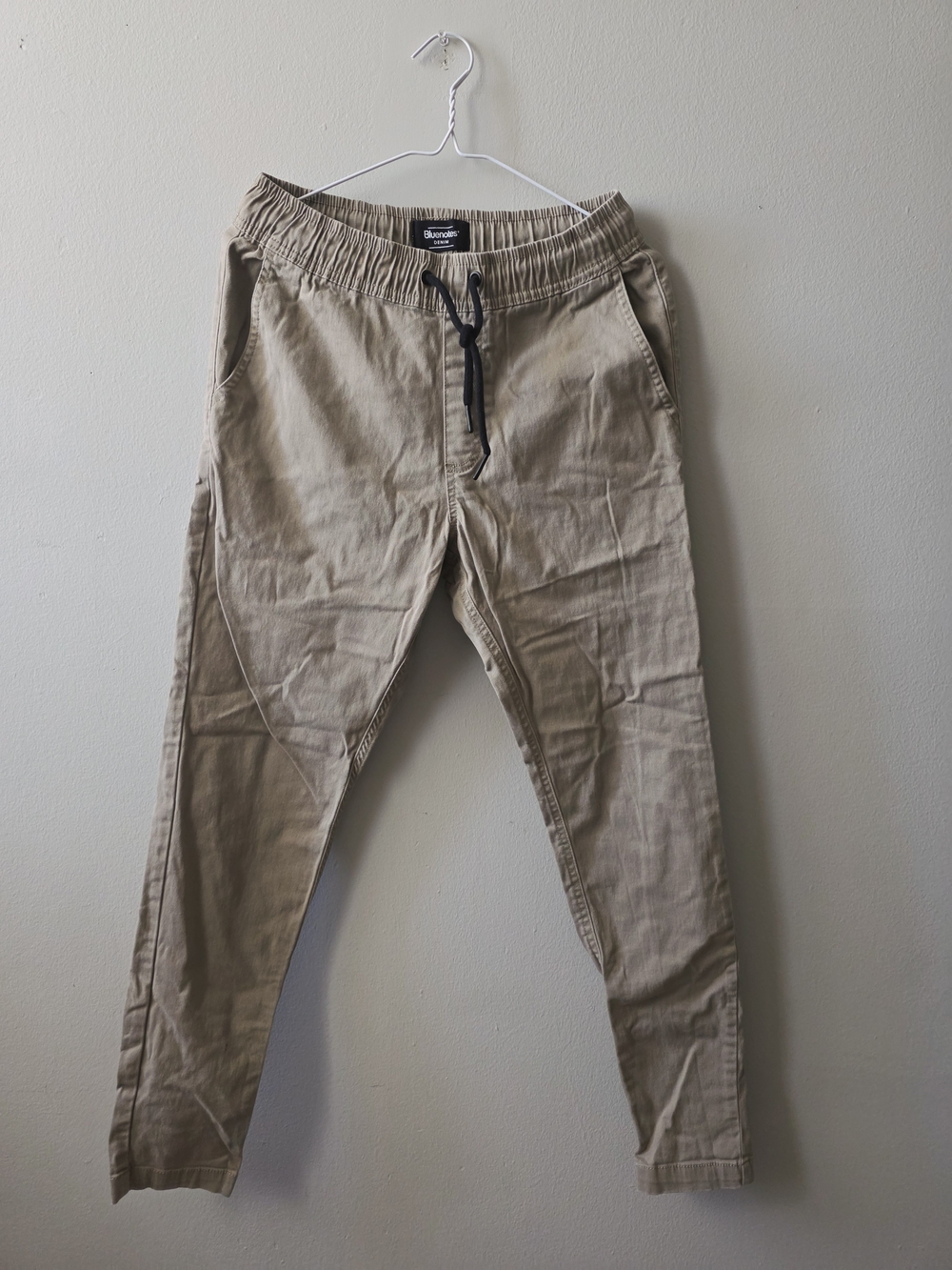 Bluenotes Men's Tan Elastic-Waist Chinos